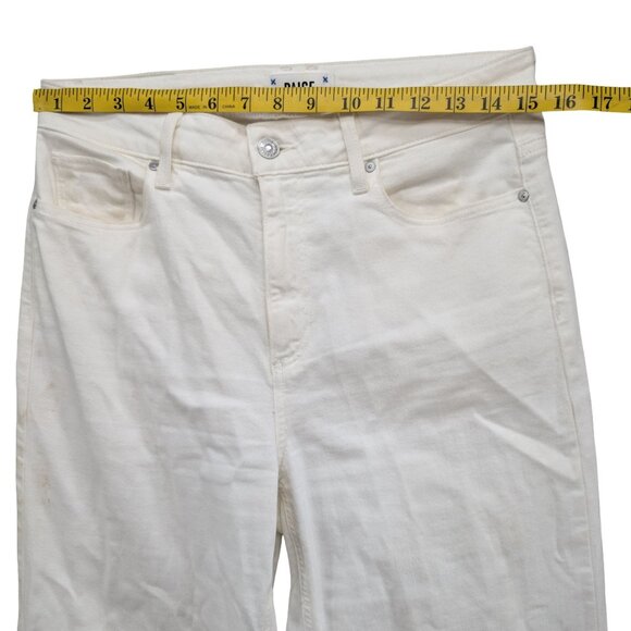 Paige Anessa Wide Leg Jeans Womens White Light Ecru Stretch Denim Size 29 - Picture 8 of 12